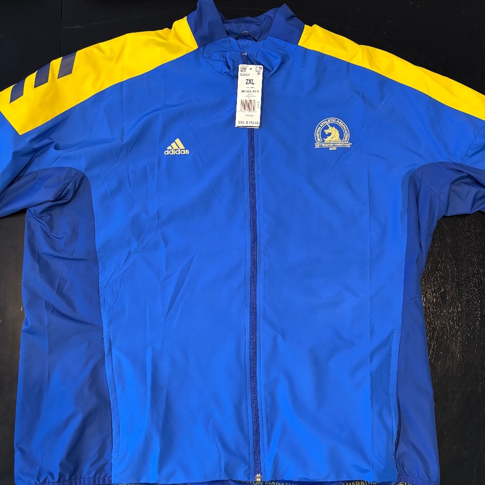 NWT Boston Marathon Jacket Mens XXL 125th Running Windbreaker Adidas 2021